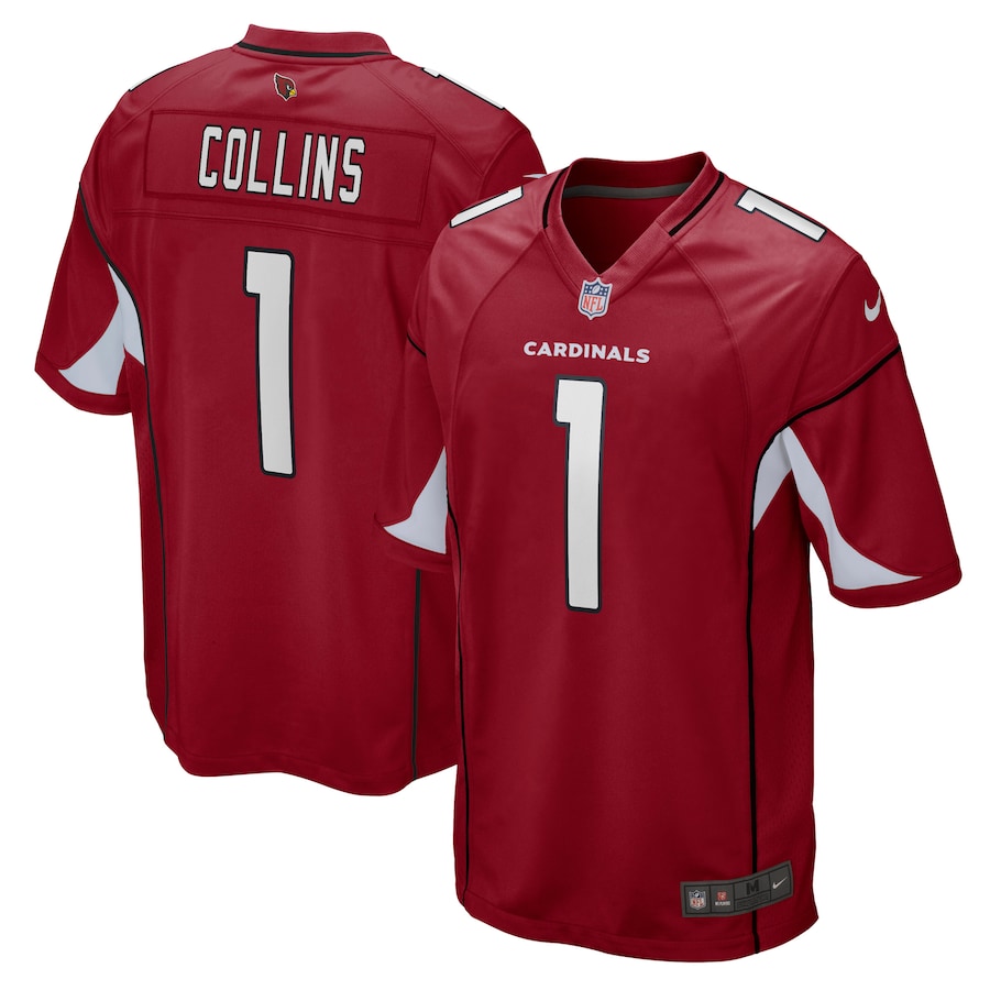 Mens Arizona Cardinals #1 Zaven Collins Nike Cardinal 2021 NFL Draft First Round Pick No. 16 Game Jersey->pittsburgh steelers->NFL Jersey